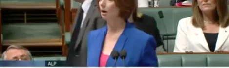 PM Julia Gillard addressing Parliament